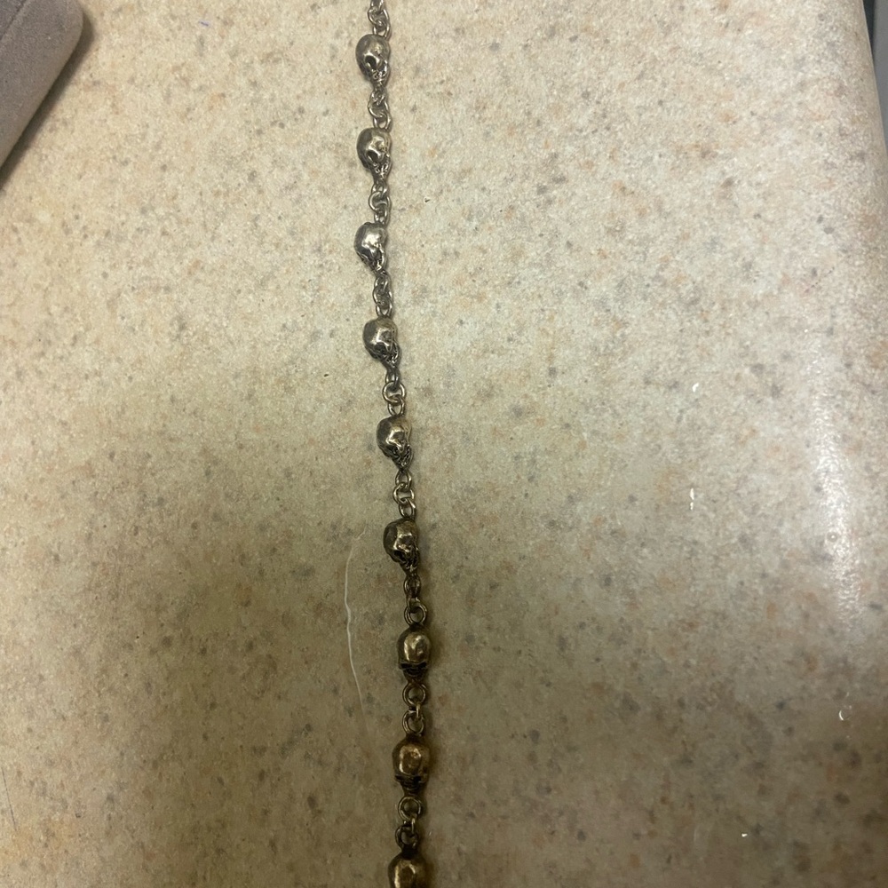 Silver Skull Chain Bracelet